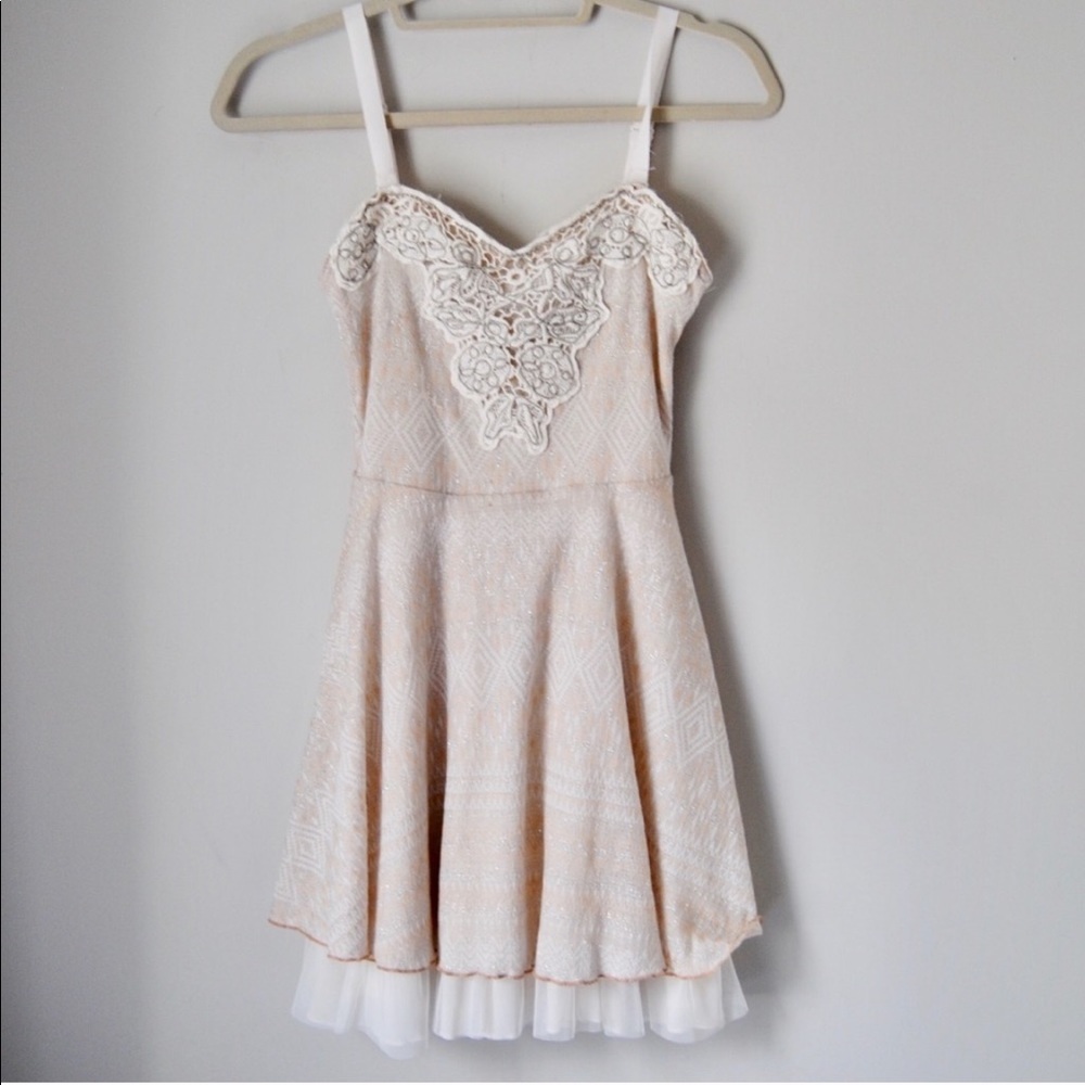 Free People Lace Strapless Mini Dress